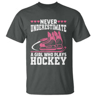 Never Underestimate A Girl Who Plays Hockey T Shirt Gift For Women - Wonder Print Shop
