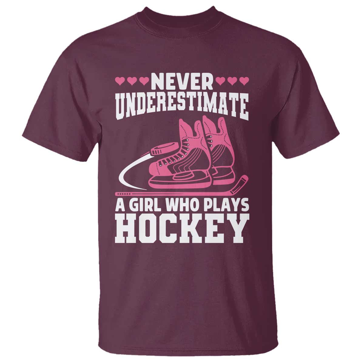 Never Underestimate A Girl Who Plays Hockey T Shirt Gift For Women - Wonder Print Shop