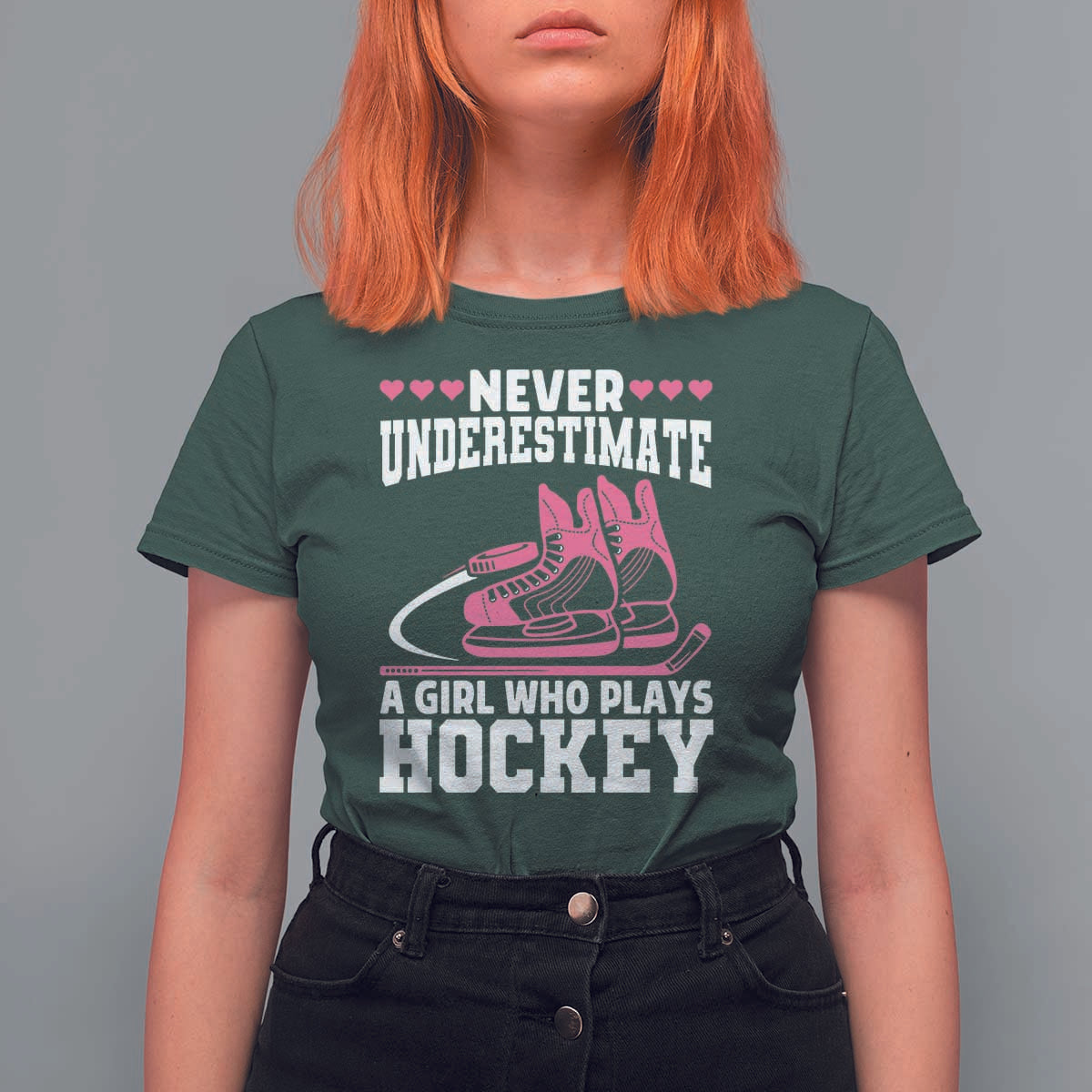 Never Underestimate A Girl Who Plays Hockey T Shirt For Women Gift For Women - Wonder Print Shop