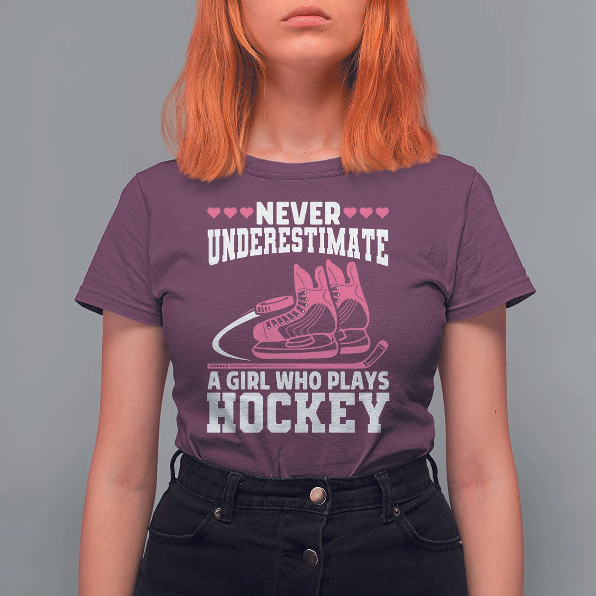 Never Underestimate A Girl Who Plays Hockey T Shirt For Women Gift For Women - Wonder Print Shop