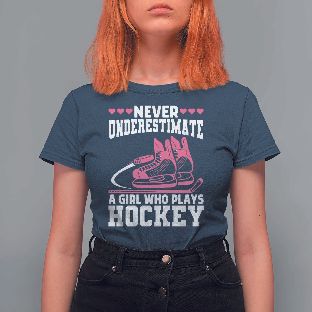 Never Underestimate A Girl Who Plays Hockey T Shirt For Women Gift For Women - Wonder Print Shop