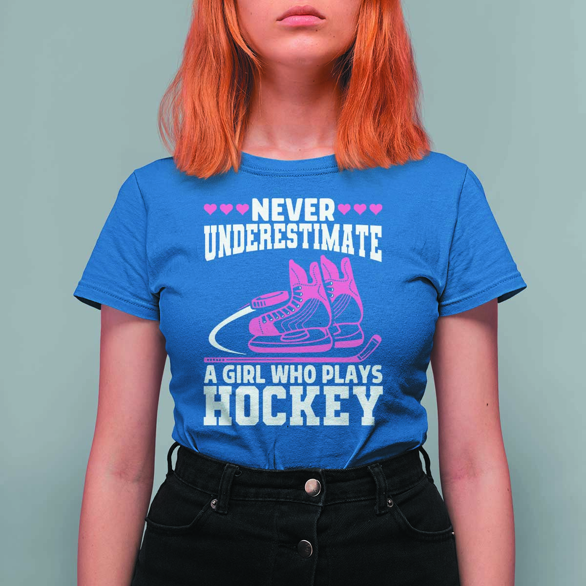 Never Underestimate A Girl Who Plays Hockey T Shirt For Women Gift For Women - Wonder Print Shop