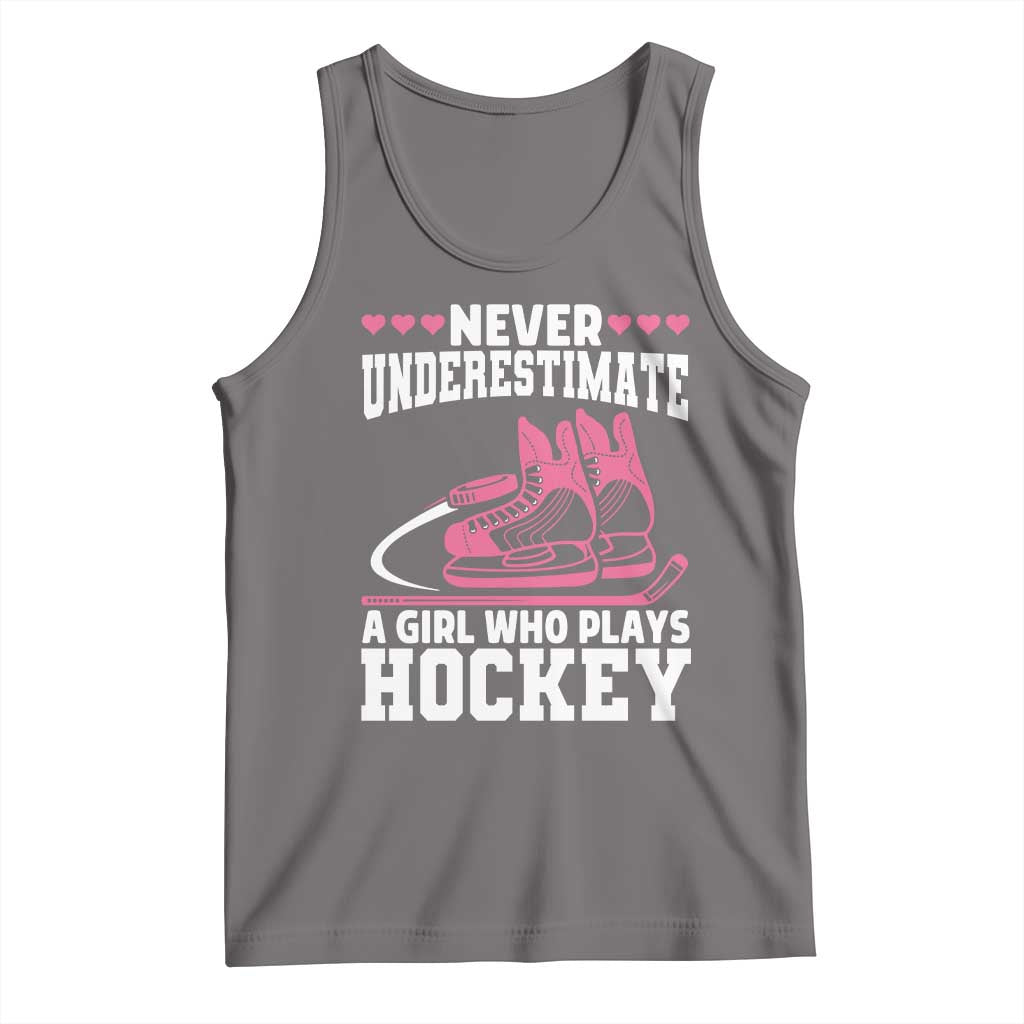 Never Underestimate A Girl Who Plays Hockey Tank Top Gift For Women - Wonder Print Shop