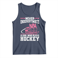 Never Underestimate A Girl Who Plays Hockey Tank Top Gift For Women - Wonder Print Shop