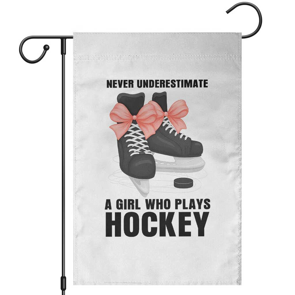 Never Underestimate A Girl Hockey Player Gift Idea Garden Flag - Wonder Print Shop