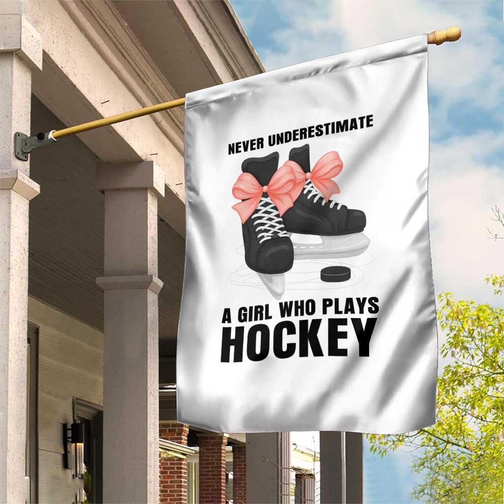 Never Underestimate A Girl Hockey Player Gift Idea Garden Flag - Wonder Print Shop