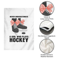 Never Underestimate A Girl Hockey Player Gift Idea Garden Flag - Wonder Print Shop