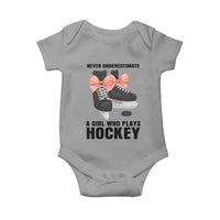Never Underestimate A Girl Hockey Player Gift Idea Baby Onesie - Wonder Print Shop