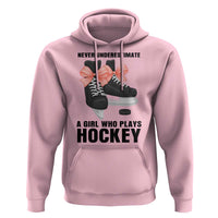 Never Underestimate A Girl Hockey Player Gift Idea Hoodie - Wonder Print Shop