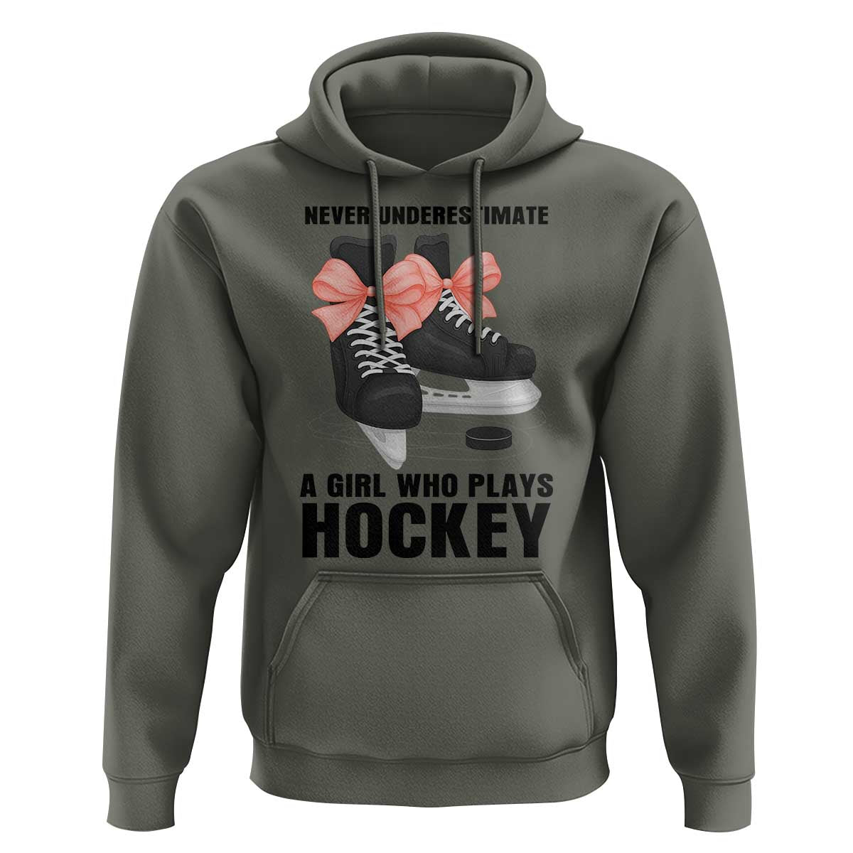 Never Underestimate A Girl Hockey Player Gift Idea Hoodie - Wonder Print Shop