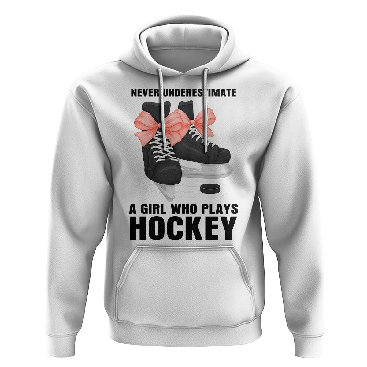 Never Underestimate A Girl Hockey Player Gift Idea Hoodie - Wonder Print Shop