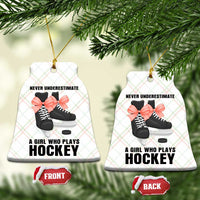 Never Underestimate A Girl Hockey Player Gift Idea Ceramic Ornament - Wonder Print Shop