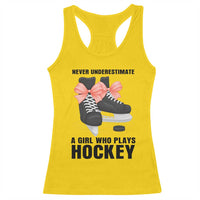 Never Underestimate A Girl Hockey Player Gift Idea Racerback Tank Top - Wonder Print Shop