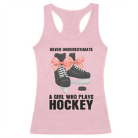 Never Underestimate A Girl Hockey Player Gift Idea Racerback Tank Top - Wonder Print Shop