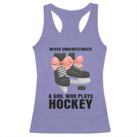 Never Underestimate A Girl Hockey Player Gift Idea Racerback Tank Top - Wonder Print Shop