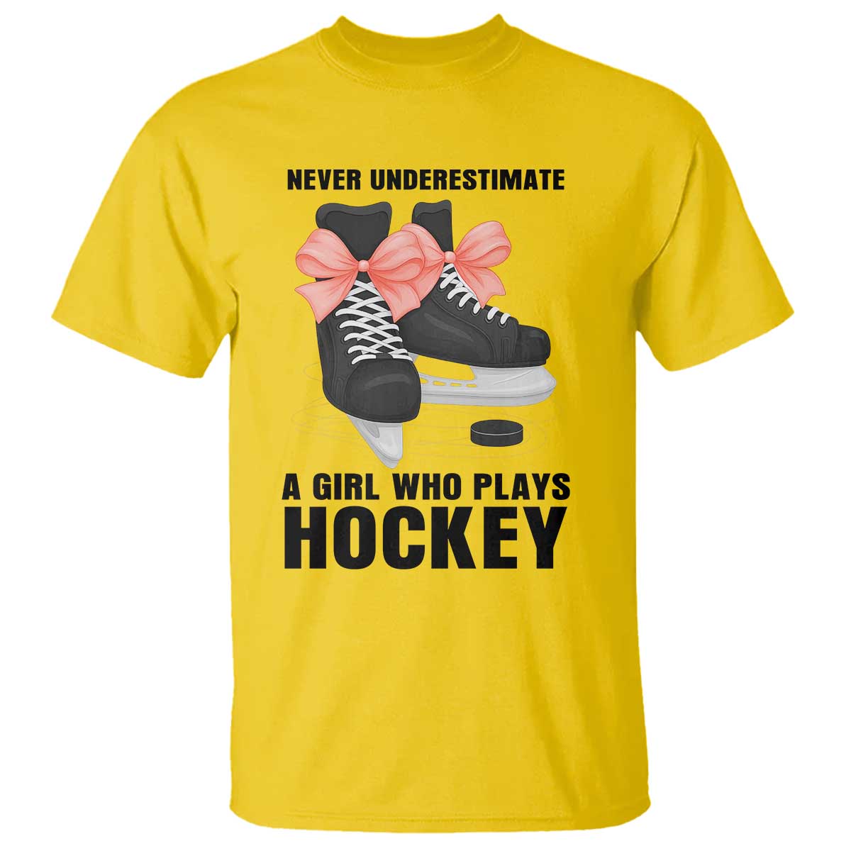 Never Underestimate A Girl Hockey Player Gift Idea T Shirt - Wonder Print Shop