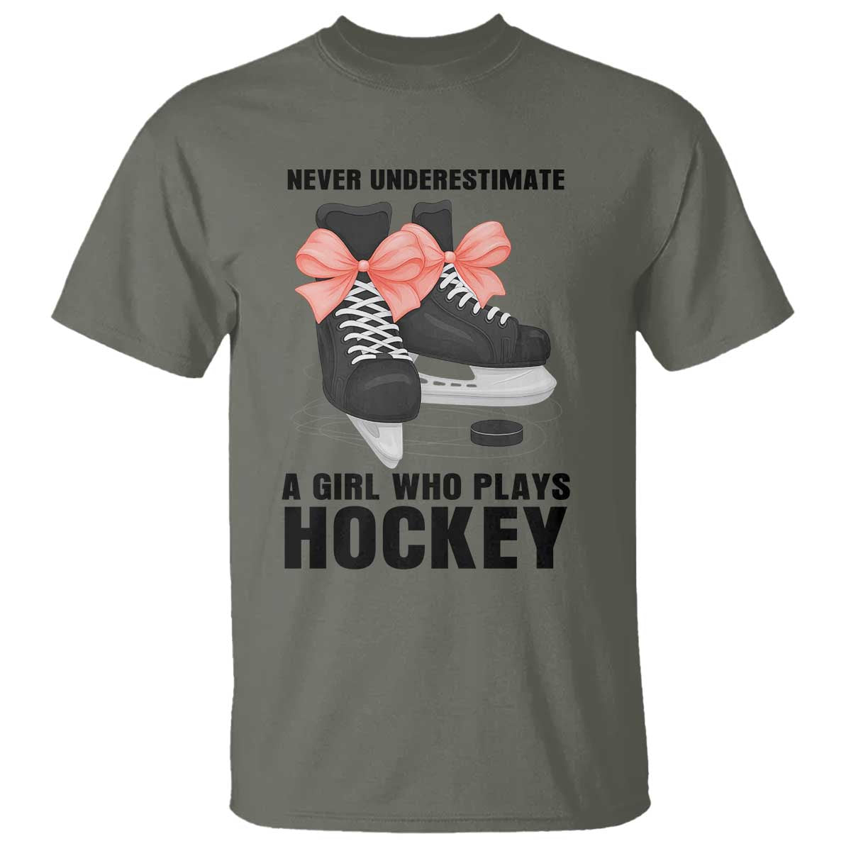 Never Underestimate A Girl Hockey Player Gift Idea T Shirt - Wonder Print Shop