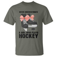Never Underestimate A Girl Hockey Player Gift Idea T Shirt - Wonder Print Shop