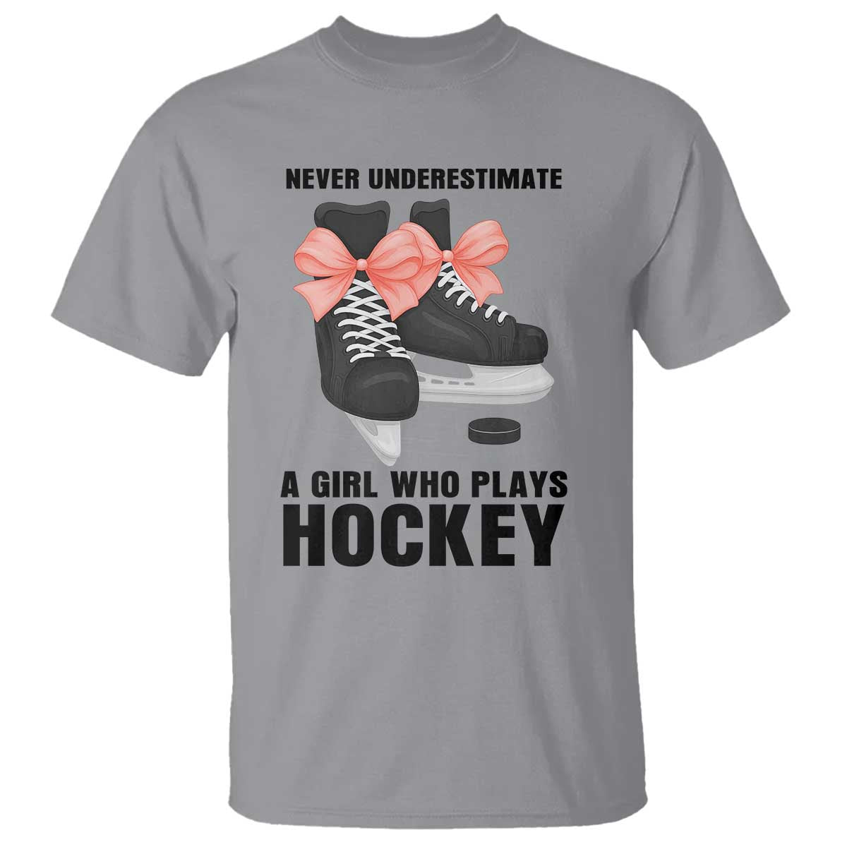 Never Underestimate A Girl Hockey Player Gift Idea T Shirt - Wonder Print Shop