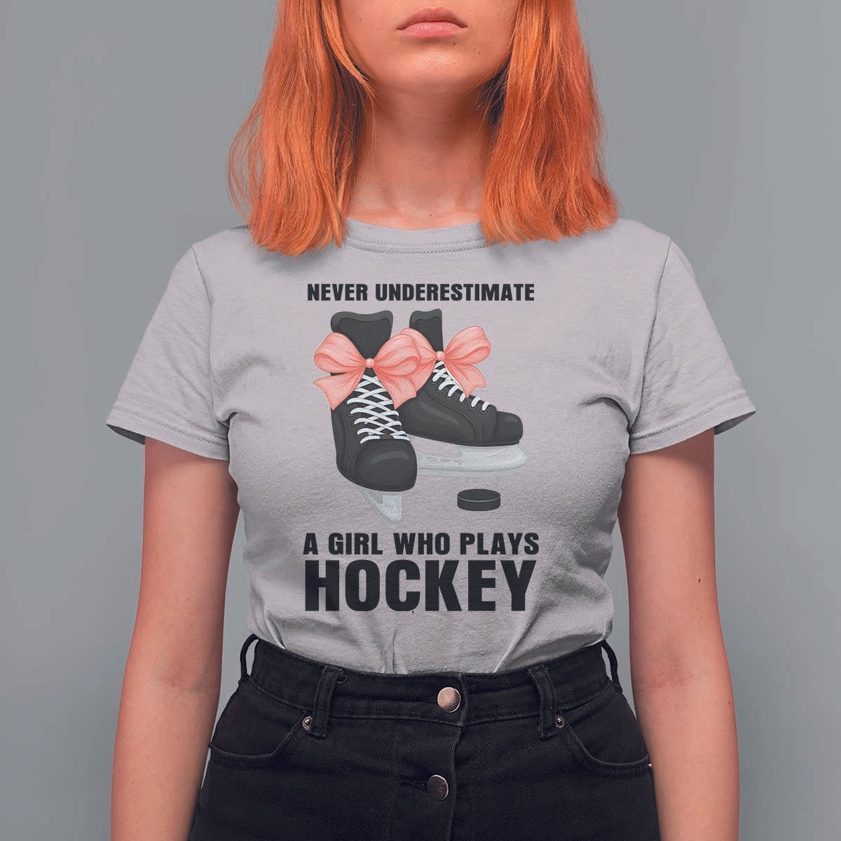 Never Underestimate A Girl Hockey Player Gift Idea T Shirt For Women - Wonder Print Shop