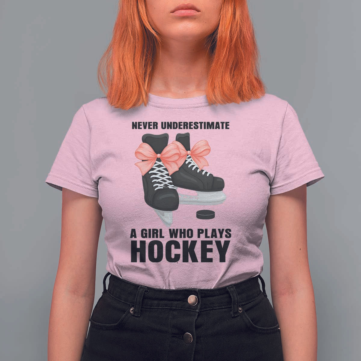 Never Underestimate A Girl Hockey Player Gift Idea T Shirt For Women - Wonder Print Shop