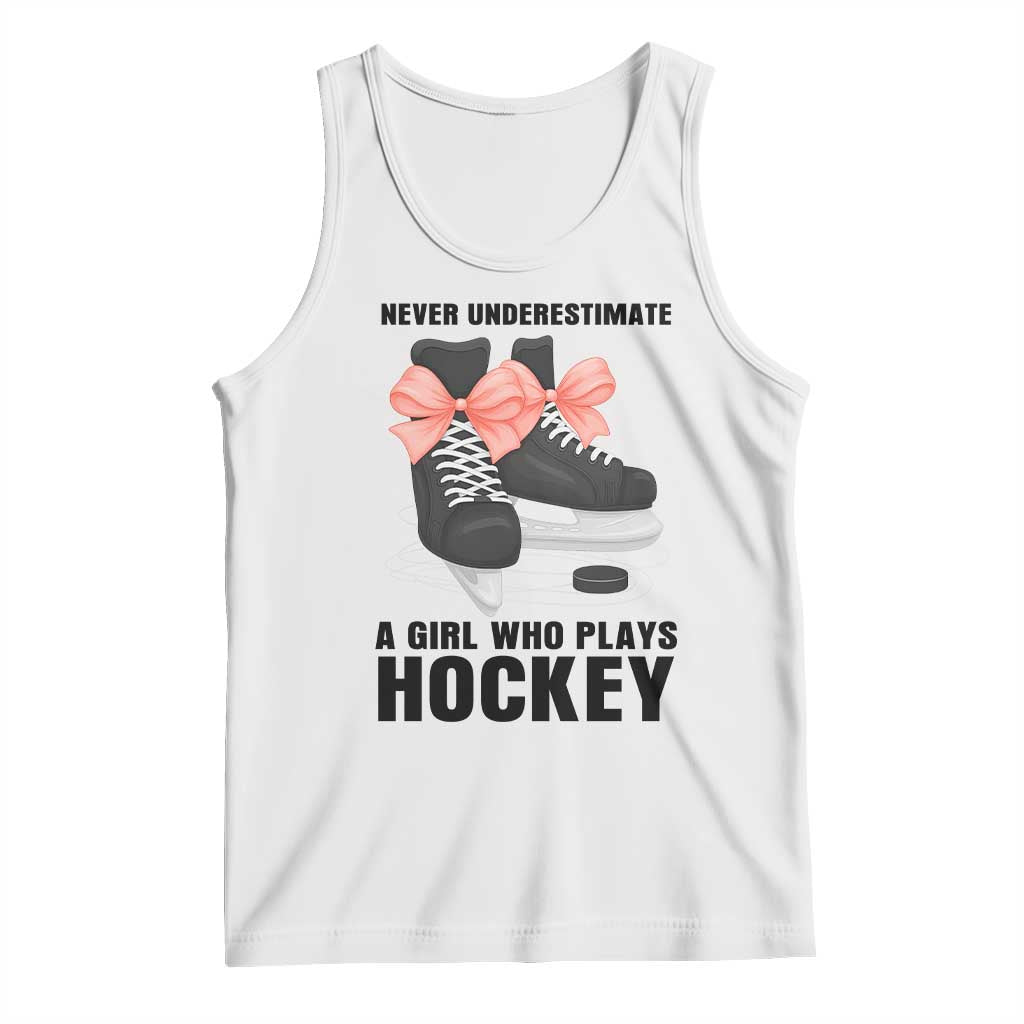 Never Underestimate A Girl Hockey Player Gift Idea Tank Top - Wonder Print Shop
