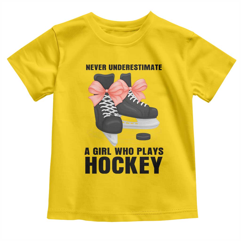 Never Underestimate A Girl Hockey Player Gift Idea Toddler T Shirt - Wonder Print Shop