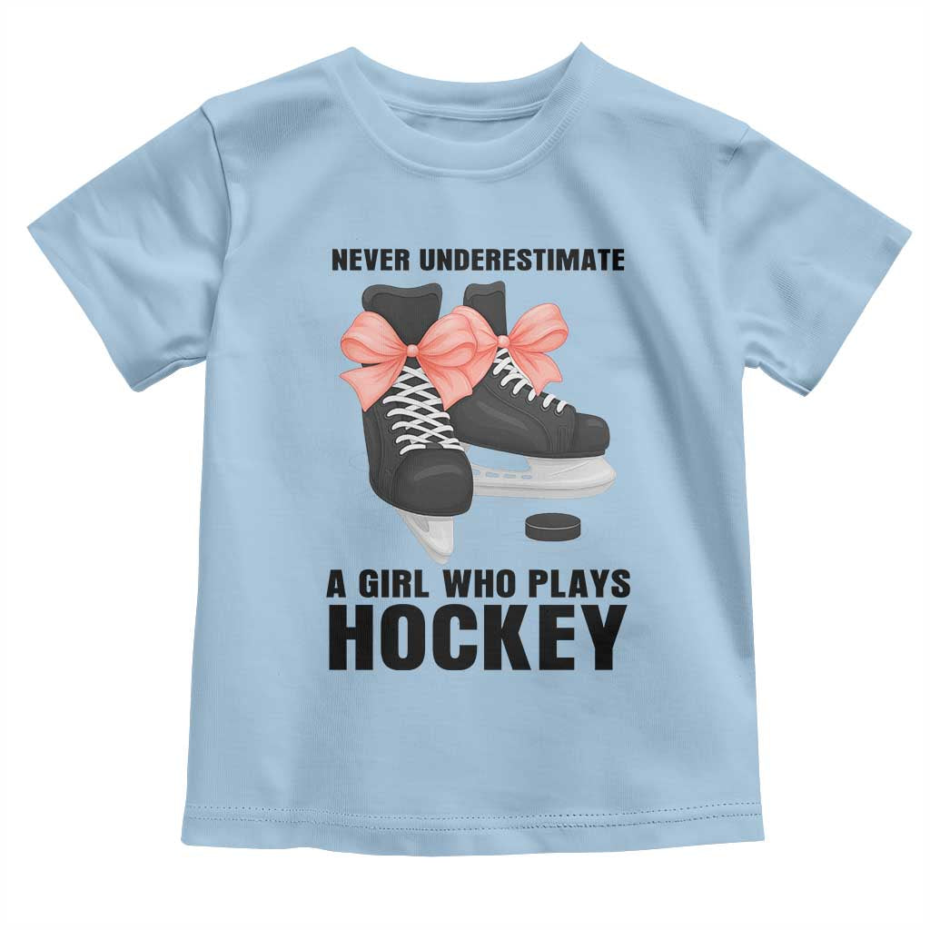 Never Underestimate A Girl Hockey Player Gift Idea Toddler T Shirt - Wonder Print Shop