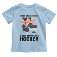 Never Underestimate A Girl Hockey Player Gift Idea Toddler T Shirt - Wonder Print Shop