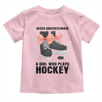Never Underestimate A Girl Hockey Player Gift Idea Toddler T Shirt - Wonder Print Shop