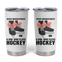 Never Underestimate A Girl Hockey Player Gift Idea Tumbler Cup - Wonder Print Shop