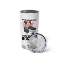 Never Underestimate A Girl Hockey Player Gift Idea Tumbler Cup - Wonder Print Shop
