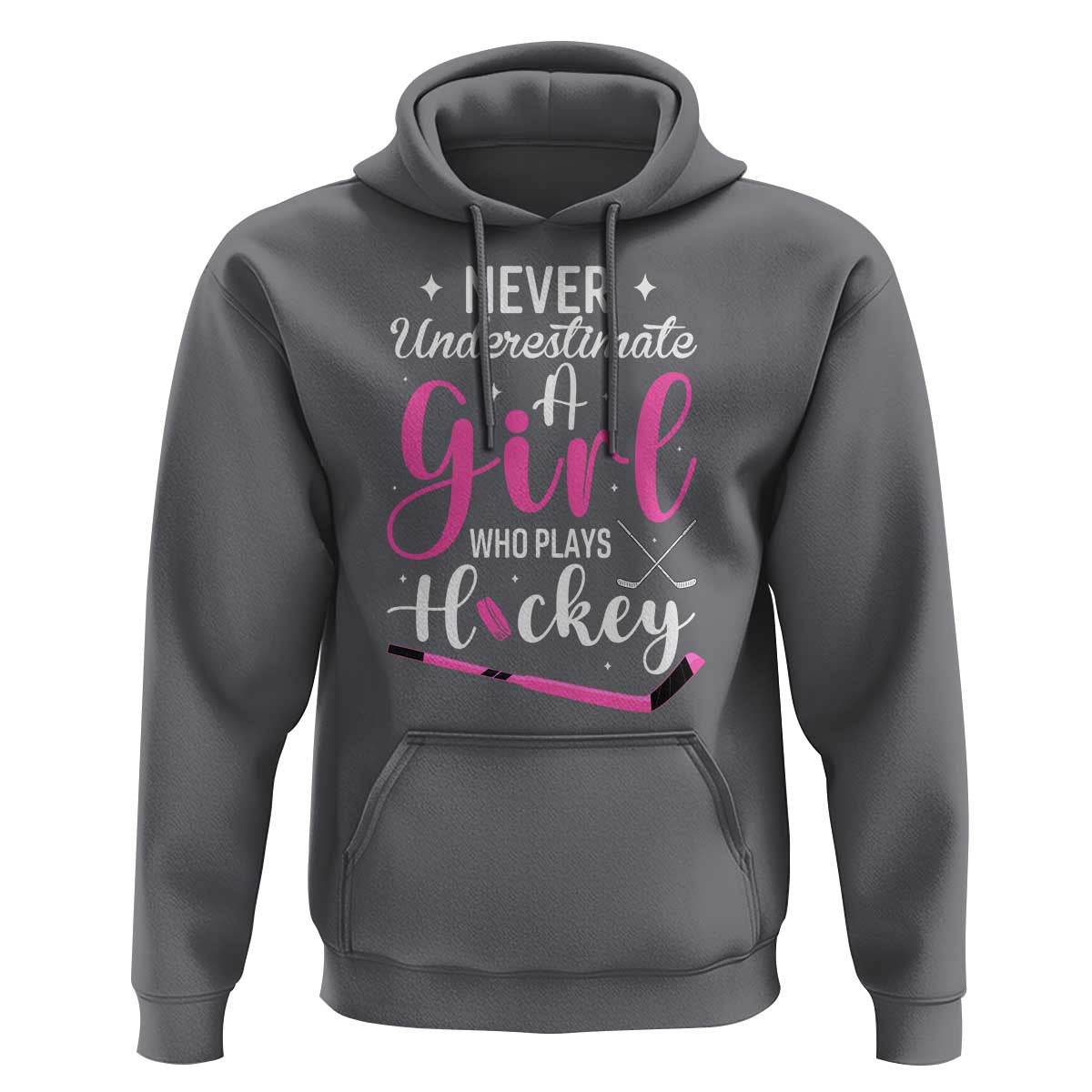 Never Underestimate A Girl Who Plays Hockey Hoodie Sports Lover Gift - Wonder Print Shop