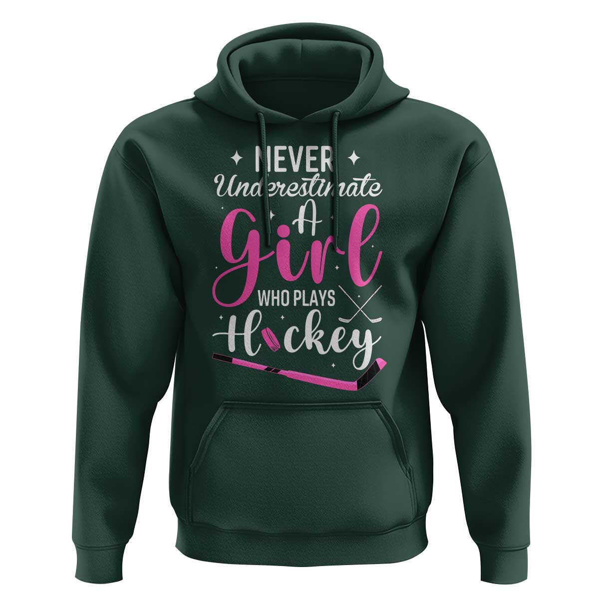 Never Underestimate A Girl Who Plays Hockey Hoodie Sports Lover Gift - Wonder Print Shop