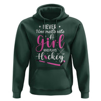 Never Underestimate A Girl Who Plays Hockey Hoodie Sports Lover Gift - Wonder Print Shop