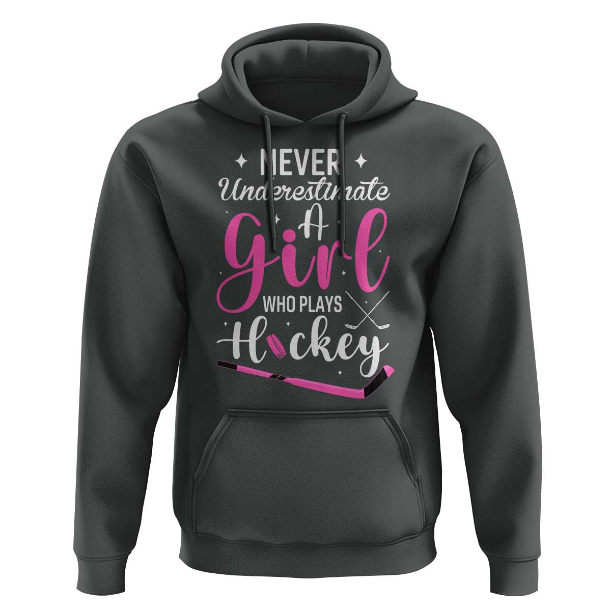 Never Underestimate A Girl Who Plays Hockey Hoodie Sports Lover Gift - Wonder Print Shop