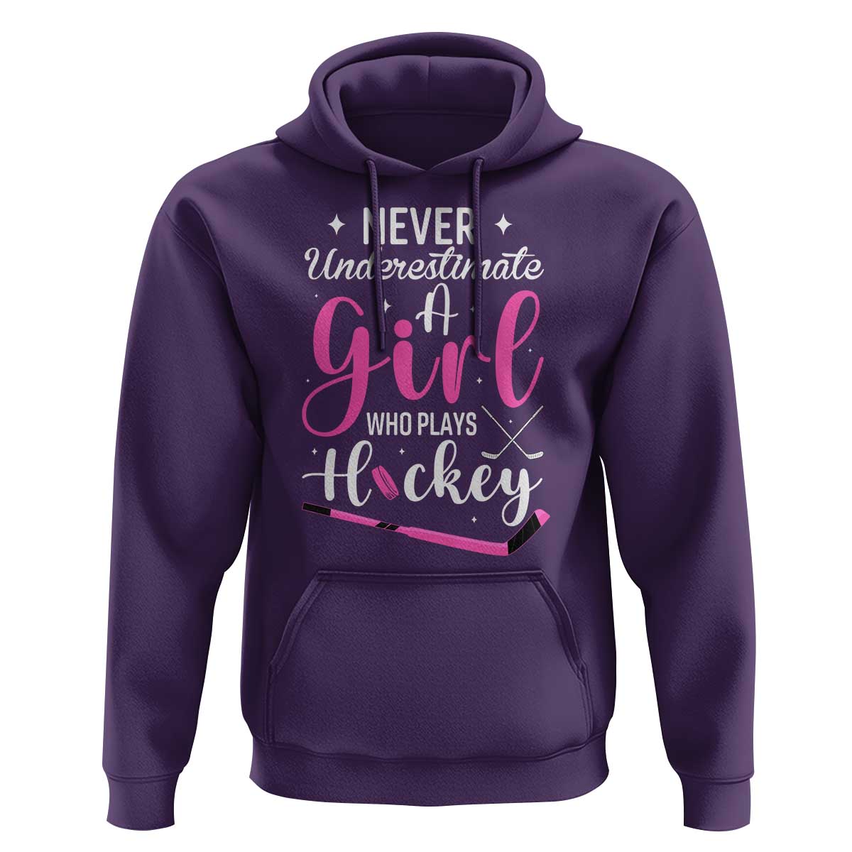 Never Underestimate A Girl Who Plays Hockey Hoodie Sports Lover Gift - Wonder Print Shop