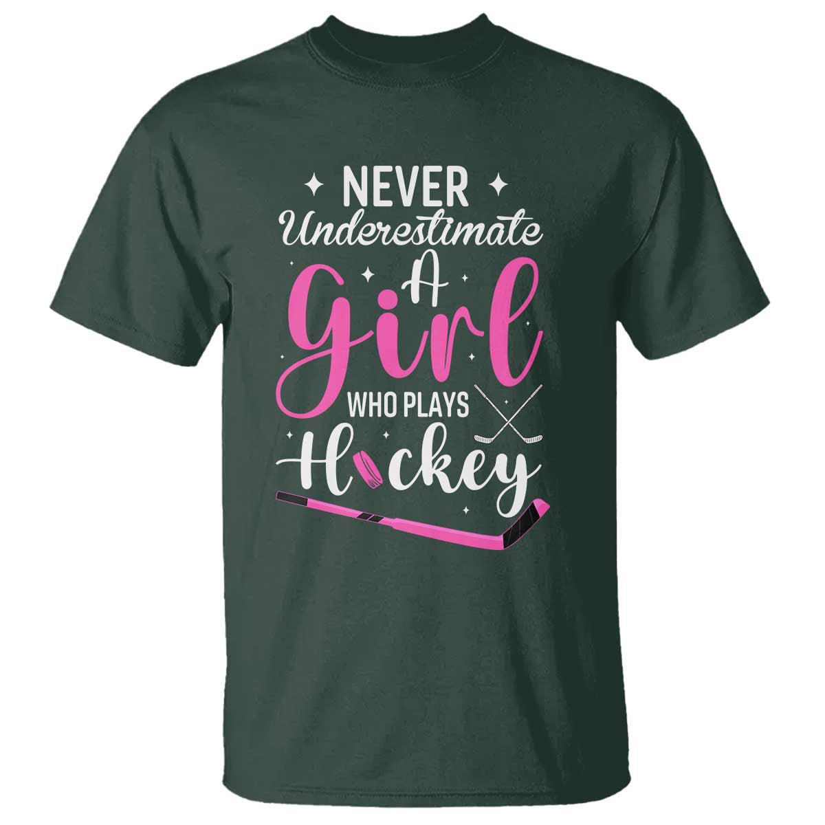 Never Underestimate A Girl Who Plays Hockey T Shirt Sports Lover Gift - Wonder Print Shop