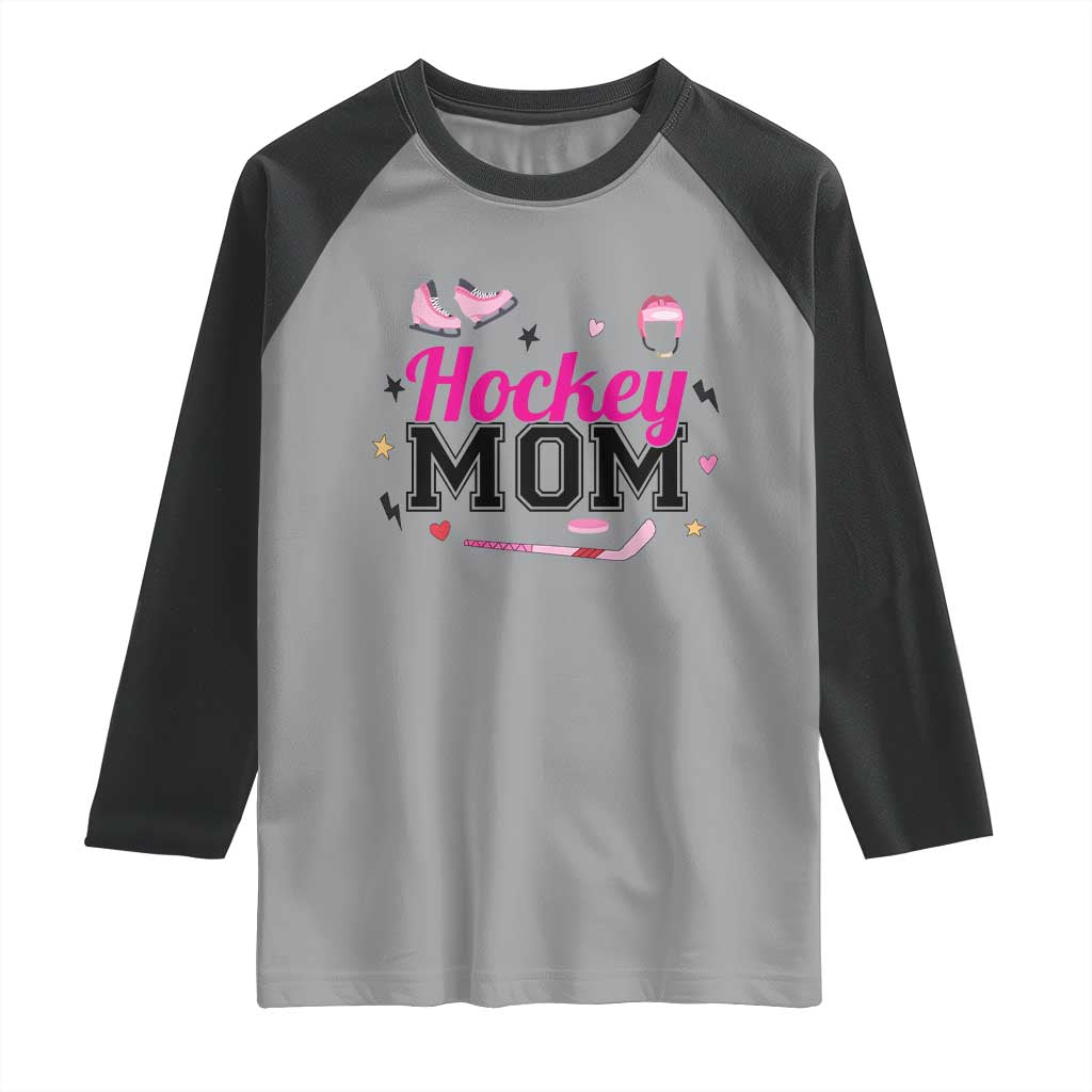 Proud Hockey Mom Raglan Shirt Ice Hockey Supporter Gift - Wonder Print Shop