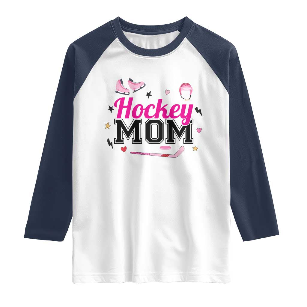Proud Hockey Mom Raglan Shirt Ice Hockey Supporter Gift - Wonder Print Shop