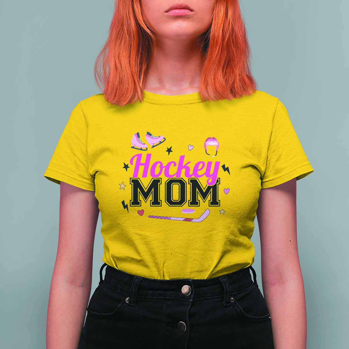Proud Hockey Mom T Shirt For Women Ice Hockey Supporter Gift - Wonder Print Shop