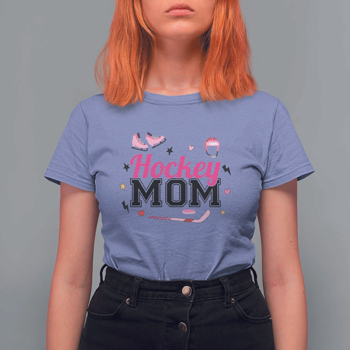 Proud Hockey Mom T Shirt For Women Ice Hockey Supporter Gift - Wonder Print Shop