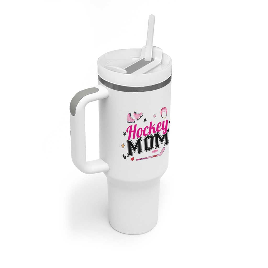 Proud Hockey Mom Tumbler With Handle Ice Hockey Supporter Gift - Wonder Print Shop