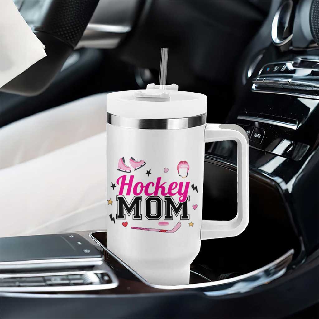 Proud Hockey Mom Tumbler With Handle Ice Hockey Supporter Gift - Wonder Print Shop