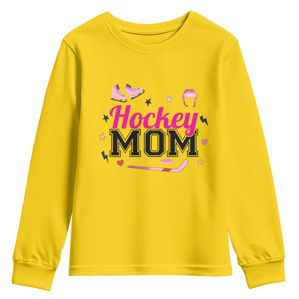 Proud Hockey Mom Youth Sweatshirt Ice Hockey Supporter Gift - Wonder Print Shop