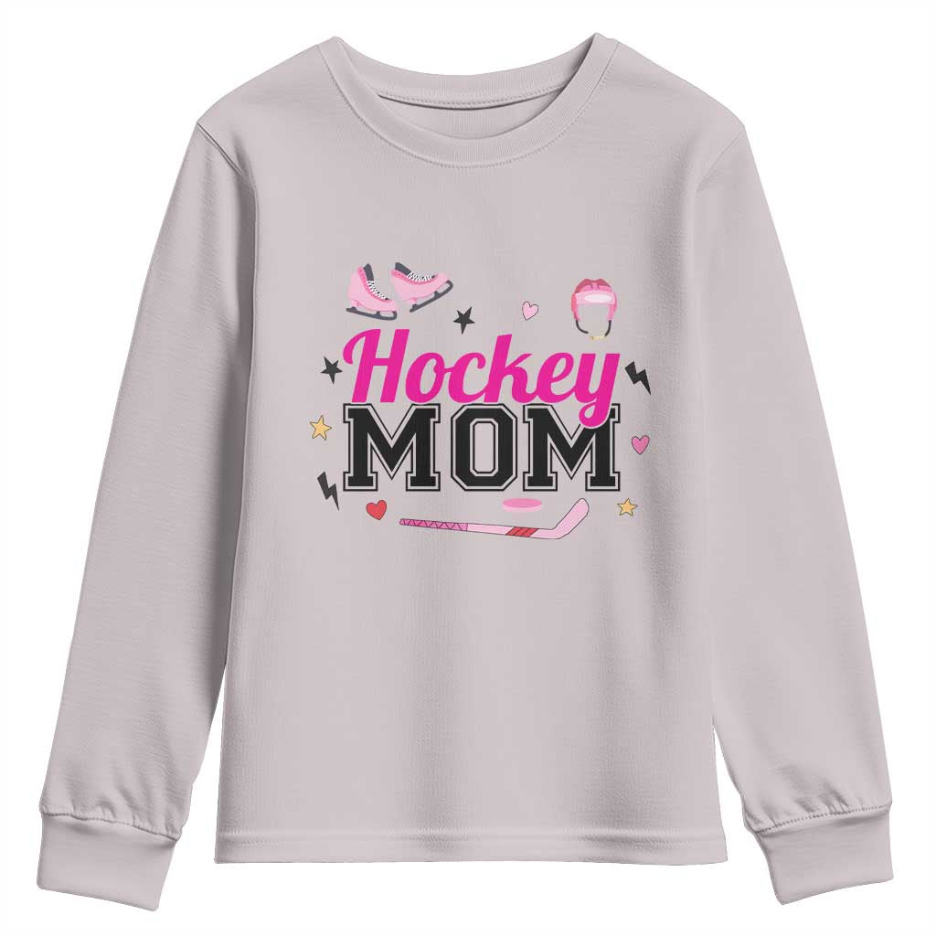 Proud Hockey Mom Youth Sweatshirt Ice Hockey Supporter Gift - Wonder Print Shop