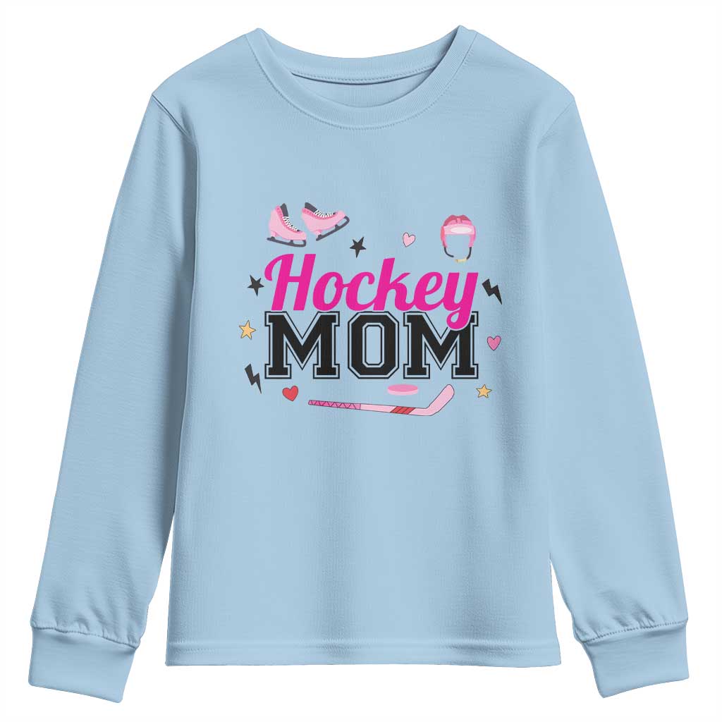 Proud Hockey Mom Youth Sweatshirt Ice Hockey Supporter Gift - Wonder Print Shop