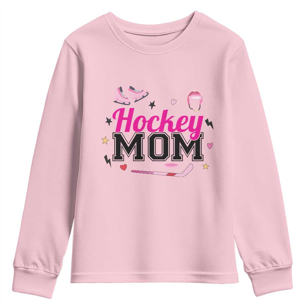 Proud Hockey Mom Youth Sweatshirt Ice Hockey Supporter Gift - Wonder Print Shop