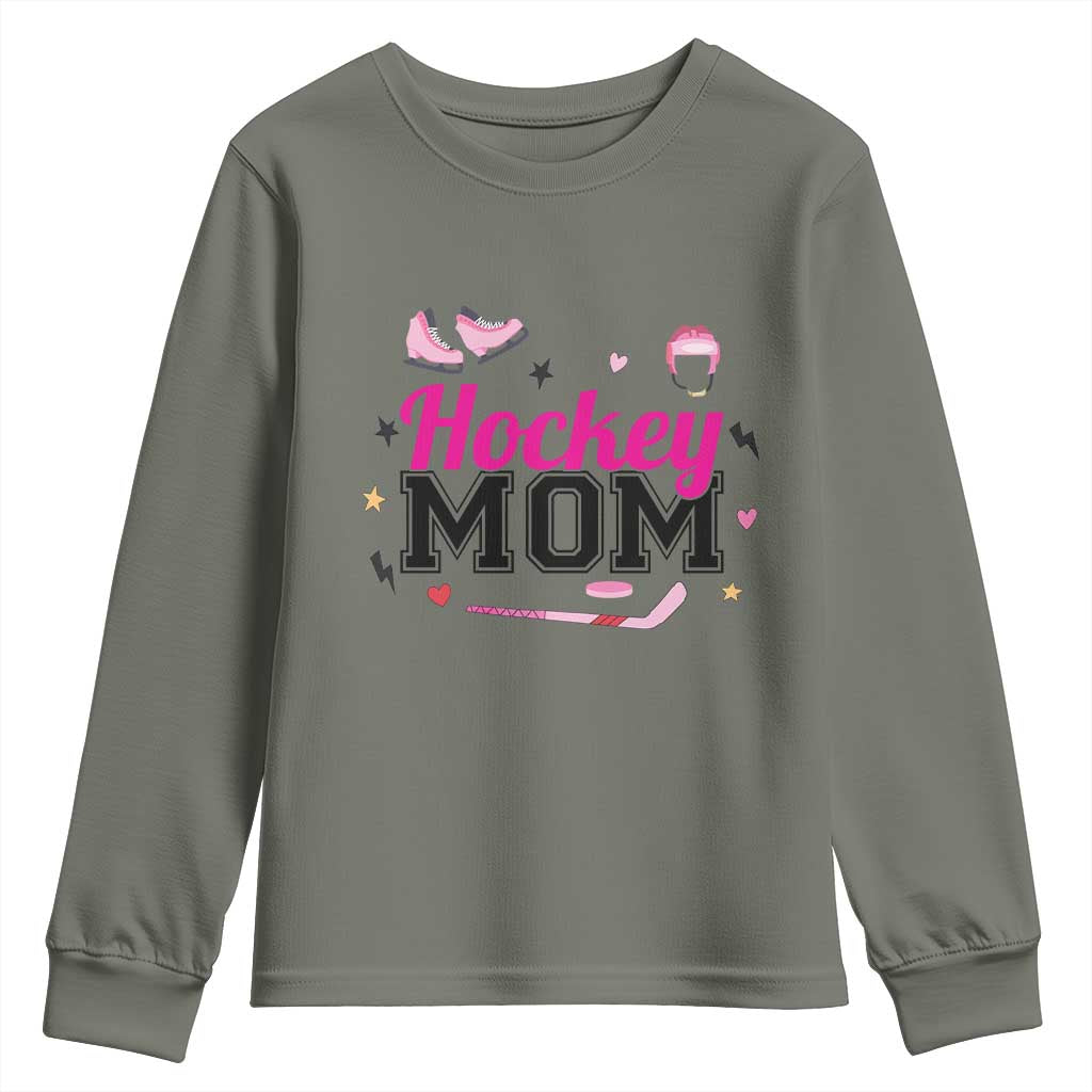 Proud Hockey Mom Youth Sweatshirt Ice Hockey Supporter Gift - Wonder Print Shop