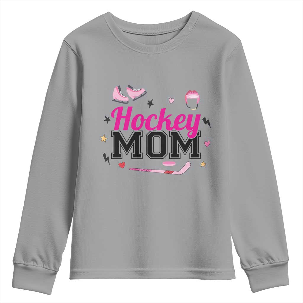Proud Hockey Mom Youth Sweatshirt Ice Hockey Supporter Gift - Wonder Print Shop